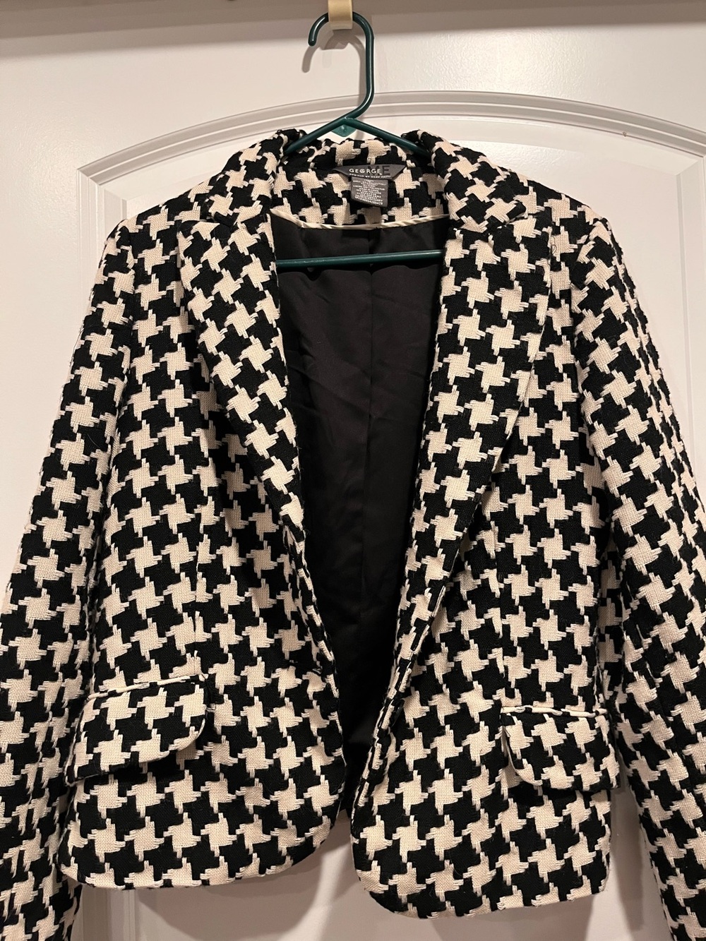 George Black & White Houndstooth Tailored Blazer